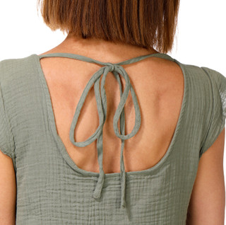 Thumbnail 3: BUNULU Women's Sleeveless Gauze Tie Back Top 