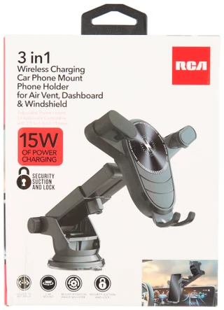 Thumbnail 3: RCA 3-in-1 Wireless Charging Car Phone Mount Phone Holder 