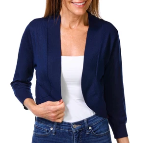 Thumbnail 1: Zac & Rachel Women's Long Sleeve Shawl Collar Shrug 