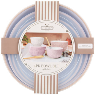 Thumbnail 1: HOMESTEAD 4 Pk Bowl Sets with Lid 