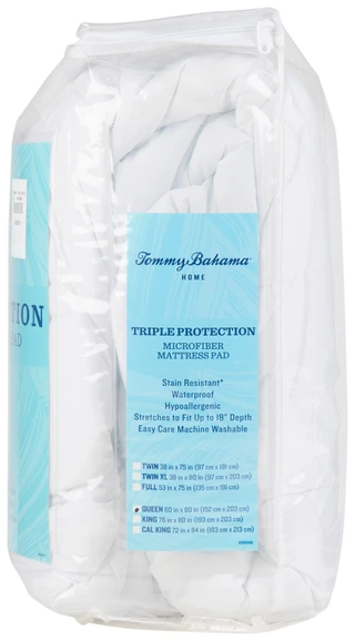 Thumbnail 3: TOMMY BAHAMA Triple Protection Microfiber Mattress Pad 