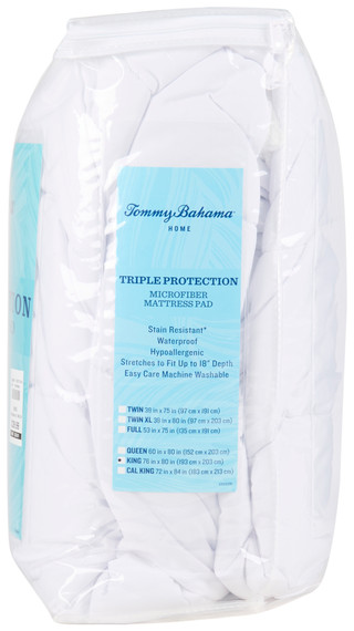 Thumbnail 4: TOMMY BAHAMA Triple Protection Microfiber Mattress Pad 