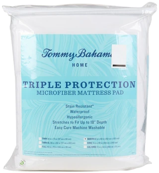 Thumbnail 2: TOMMY BAHAMA Triple Protection Microfiber Mattress Pad 