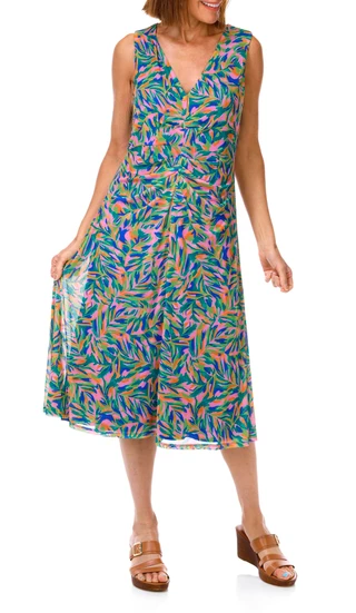 Thumbnail 1: Vince Camuto Women's Sleeveless V Neck Tropical Dress 