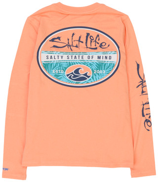 Thumbnail 2: Salt Life Big Boy's Long Sleeve Aruba Crewneck Shirt 