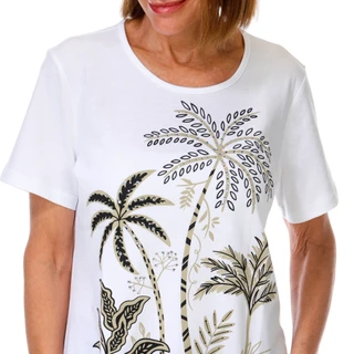 Thumbnail 4: Coral Bay Petite Short Sleeve Graphic Bling Tee 