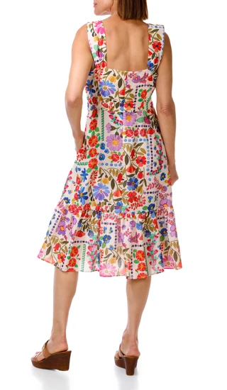 Thumbnail 2: Eliza J Women's Sleeveless Square Neck Floral Midi Dress 