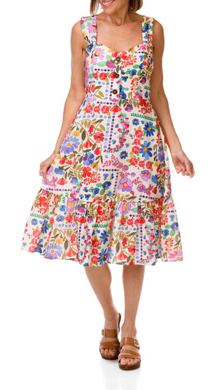 Thumbnail 1: Eliza J Women's Sleeveless Square Neck Floral Midi Dress 