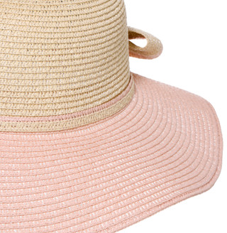 Thumbnail 2: Catherine Malandrino Two-Tone Woven Straw Hat with Bow Detail 