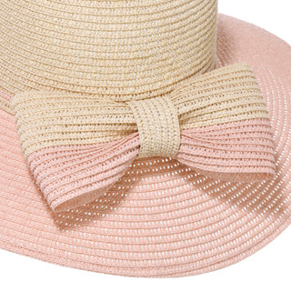 Thumbnail 5: Catherine Malandrino Two-Tone Woven Straw Hat with Bow Detail 