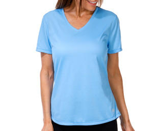 Thumbnail 1: REEL LEGENDS Women's Short Sleeve Freeline V Neck Top 