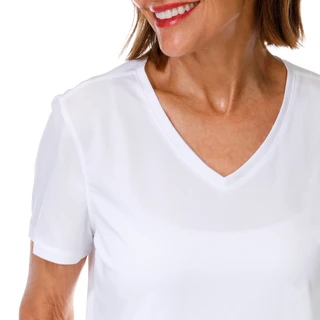 Thumbnail 2: REEL LEGENDS Women's Short Sleeve Freeline V Neck Top 