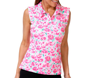 Thumbnail 1: GOTTEX Women's Sleeveless Ruffle Active Top 