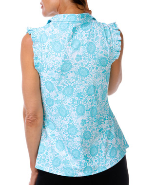 Thumbnail 3: GOTTEX Women's Sleeveless Ruffle Active Top 