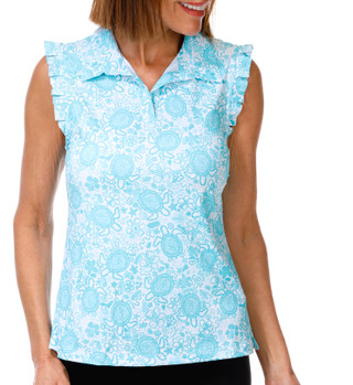 Thumbnail 1: GOTTEX Women's Sleeveless Ruffle Active Top 