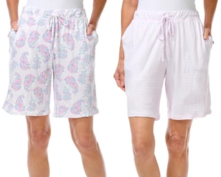 Thumbnail 1: JACLYN Women's 2 Pk Bermuda Soft Jersey Pajama Bottoms 