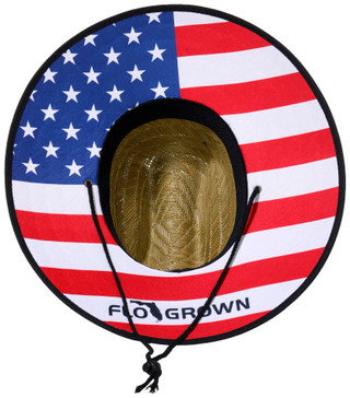 Thumbnail 5: FloGrown Straw Lifeguard Hat with American Flag Patch 