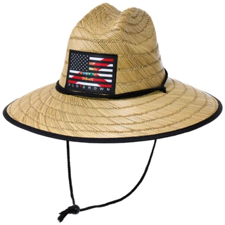 Thumbnail 1: FloGrown Straw Lifeguard Hat with American Flag Patch 