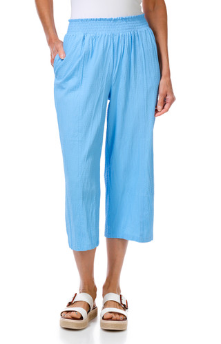 Thumbnail 1: REEL LEGENDS Petite Solid Woven Rumple Capris 