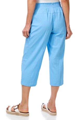 Thumbnail 4: REEL LEGENDS Petite Solid Woven Rumple Capris 