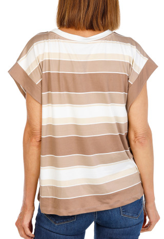 Thumbnail 2: BOBEAU Women's Short Sleeve Striped Top 