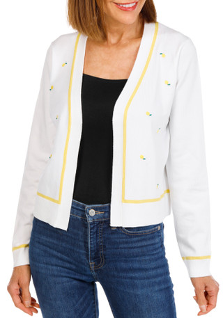 Thumbnail 1: RIO & RIAN Women's Long Sleeve Embroidered Rose Cardigan 