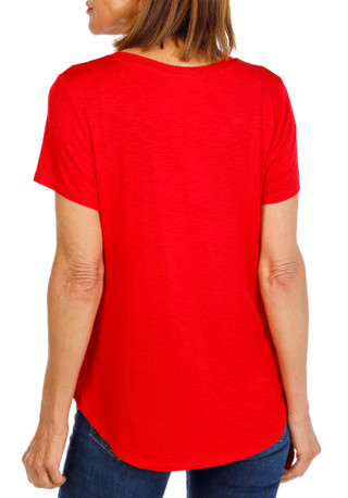 Thumbnail 2: RIO & RIAN Women's V-Neck Embroidered Star Top 