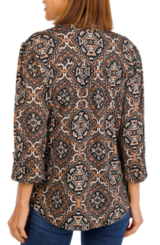 Thumbnail 2: Ava & Grace Women's 3/4 Sleeve Medallion Top 