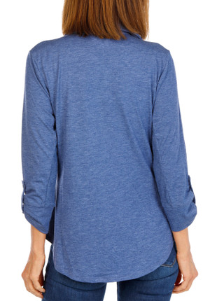 Thumbnail 2: Kiss & Fly Women's 3/4 Sleeve Button Front Top 