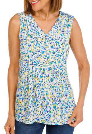Thumbnail 1: Ava & Grace Women's Sleeveless Button Neck Top 