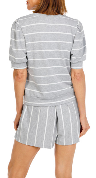Thumbnail 5: Chelsea & Theodore Women's 2 Pc Palm Patch Striped Shorts Set 