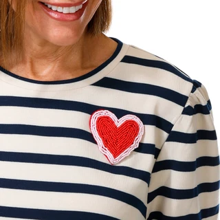 Thumbnail 4: Chelsea & Theodore Women's 2 Pc Heart Patch Shorts Set 