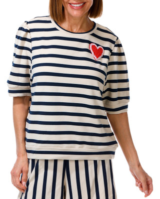 Thumbnail 5: Chelsea & Theodore Women's 2 Pc Heart Patch Shorts Set 