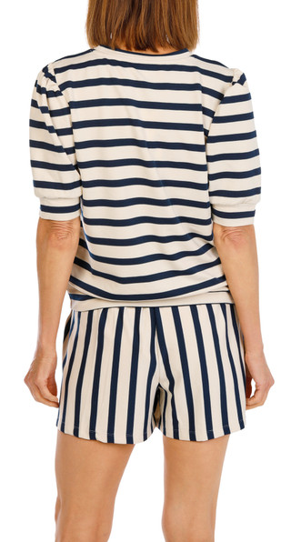 Thumbnail 4: Chelsea & Theodore Women's 2 Pc Star Patch Striped Shorts Set 