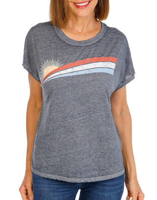 Thumbnail 1: C&C California Women's Short Sleeve Americana Sunset Tee 