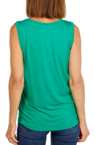 Thumbnail 2: CARMEN MARC VALVO Women's Sleeveless Studded Scoop Neck Top 