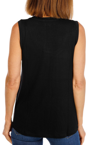 Thumbnail 2: CARMEN MARC VALVO Women's Sleeveless Studded Scoop Neck Top 
