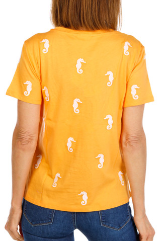 Thumbnail 2: Philosophy Women's Short Sleeve Embroidered Seahorse Tee 