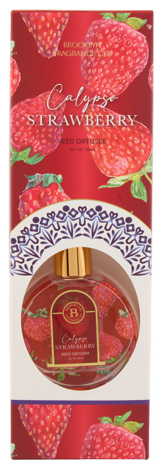 Thumbnail 1: Brooklyn Fragrance Co. 3.4 oz Calypso Strawberry Reed Diffuser 