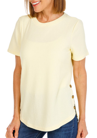 Thumbnail 1: Anneliese Women's Short Sleeve Button Hem Top 