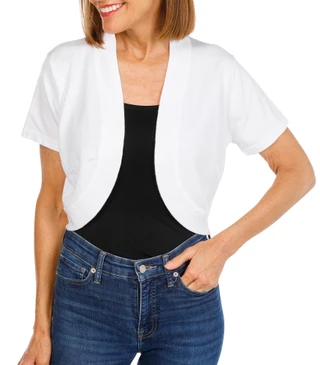 Thumbnail 1: Nina Leonard Women's Short Sleeve Classic Bolero 