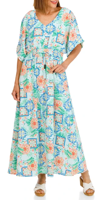 Thumbnail 1: Inner Circle Women's Short Sleeve Kimono Maxi Dress 