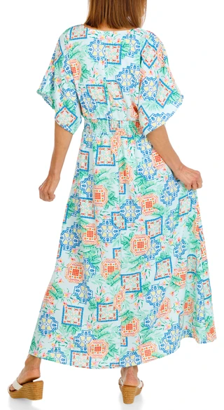 Thumbnail 2: Inner Circle Women's Short Sleeve Kimono Maxi Dress 
