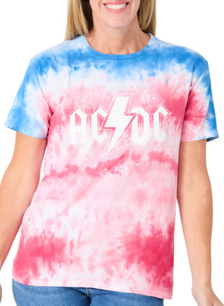 Thumbnail 1: ACDC Juniors Short Sleeve Americana Band Tie Dye Tee 