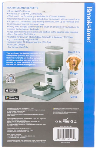 Thumbnail 1: Brookstone Smart Wi-Fi Pet Feeder 