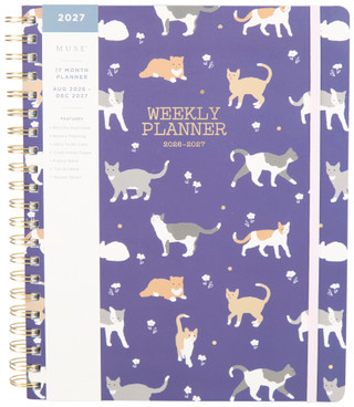 Thumbnail 1: Muse 17 Month Spiral Bound Cat Planner  