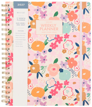 Thumbnail 1: Muse 17 Month Spiral Bound Floral Planner  