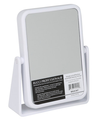 Thumbnail 2: RUCCI 10× Magnification White Rectangular Standing Vanity Mirror 