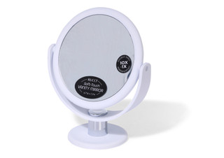 Thumbnail 1: RUCCI 10× Magnification White Round Standing Vanity Mirror 