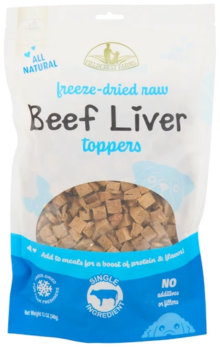 Thumbnail 1: Fieldcrest Farms 12 Oz Freeze Dried Beef Liver Toppers for Dogs 